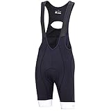 Airtracks Herren Fahrradhose Kurz Trägerhose Radhose mit Trägern Comfort Line BIB Kurze Radlerhose 3D Coolmax Gepolstert Atmungsaktiv Reflektoren S M L XL XXL 3XL 4XL - schwarz-weiß - L