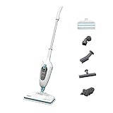 Black+Decker 1.300W 5-in-1 Dampfbesen Steam Mop FSM13E5 (Dampfreiniger für hygienische, gründliche Sauberkeit, abnehmbarer Stiel, einfache Bedienbarkeit, inkl. 5-teiliges Zubehörset)