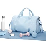 HYC00 Sport Duffel Bag Damen Herren Sporttasche mit Nassfach & Schuhfach Reise Duffel Bags Übernachtungstasche Leichte Trainingstasche Reisetasche Damen Gepäcktasche für Sport Fitness Reisen,Hellblau