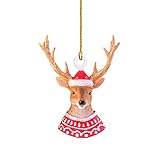 TianWlio Weihnachtstier-Verzierung Acryl Weihnachtsmütze Tierschmuck Weihnachtsbaum-Dekoration 2PCs Elektro Deckenheizstrahler Mit Fernbedienung (2PCS B, One Size)