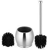 Dailyart WC Bürste Ohne Bohren, WC Bürstenhalter WC Garnitur Klobürste Klobürstenhalter Toilettenbürste mit Halter, Inkl. Ersatzbürste, Edelstahl 304, Toilet Brush, Black