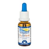 Dr. Jacob's Vitamin D3 Öl forte 20 ml I 2000 I.E. 50 µg D3 pro Tropfen I optimal bioverfügbar I 640 Tropfen, 1.280.000 I.E
