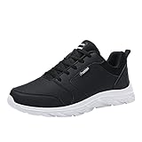 IQYU Outdoor Sneaker Männer, Tragekomfort Sportschuhe, Atmungsaktiv Joggingschuhe, Weichen Sohlen Laufschuhe, Strapazierfähige Turnschuh, Slim-Simply Walkingschuhe, Rutschfest Schuhe, Flache Shoes