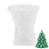 2 Stück Weihnachts-Silikonform, Weihnachtsbaum-Form, Harzguss-Silikonform | Kerzenherstellung Seifenformen DIY Kuchendekoration Bad Schokolade Gelee Wachs-Dekor Samuliy