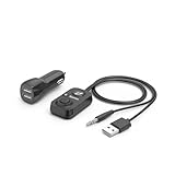 Hama Bluetooth Freisprecheinrichtung für Autos mit Aux-Eingang (mit 2-Fach USB-Ladegerät, kabellos telefonieren und Musik hören über Kfz-Lautsprecher, 3,5 mm Klinke Adapter, Car Audio, Bluetooth 5.1)