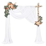 GVPOELR Hochzeitsbogen Vorhang,Weiß Querbehang Freihanddeko,Querbehang Transparente,Vorhang Hochzeit Hintergrund,für Fotografie Party Hochzeit Geburtstag