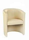 H&S Design Cocktailsessel Sessel Clubsessel Loungesessel Club Möbel Bürosessel Praxismöbel Farbe Creme/beige Kunstleder Neu