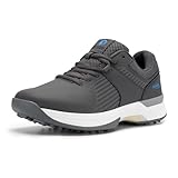 FitVille Herren SpeedEx Golfschuhe V4 Sneaker Extra Weit Walking Schuhe Leichte Bequeme Man Schuhe mit Schnürung atmungsaktive Trainingsschuh für Golf Sport Holzkohle Grau 45 EU X-Weit