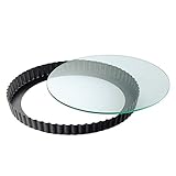 ORIGINAL KAISER Quicheform mit Glas-Hebeboden Ø28cm, Legierter Stahl, Schwarz, 1 - Pack