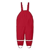 vejtmcc Kleinkind Kinder Regen Latzhose Winddicht wasserdicht Schlamm Romper Nylon-Winddicht Kindergarten Matschhose Set (Red, 140/XXL)