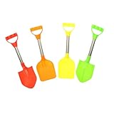 Uonlytech 4 Stück Teiliges Edelstahl Sandspielzeug mit Griff Tragbare Strand Schaufeln für Outdoor Sommer Sicherer Sandschaufel für Mädchen Jungen Vielseitig für Sandkasten Zufällige Farbe