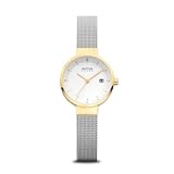 BERING Damen Analog Quarz Solar Collection Armbanduhr mit Edelstahl Armband und Saphirglas
