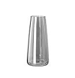 PEPAXON Vasen Glas Vasen Deko Glasvase Schwere Glasblumenvase Home Hochzeitsdekoration 10x22cm (Grau)