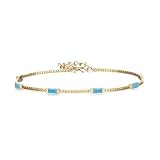 Clearine 925 Sterling Silber Dainty Smaragd-Schliff hellblau Opal Geburtsstein Armband für Damen Mädchen Geburtstag Müttertag Valentinstag Schmuck Geschenke