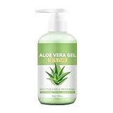 Aloe Vera Gel 100% Pur - Feuchtigkeitscreme mit Multivitamin für Gesicht Haare Körper - Vegan Naturkosmetik für Trockene, Strapazierte Haut & Sonnenbrand - 200g (1 Pcs)