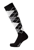 Pfiff 100322 Unisex-Reitstrumpf, kariert Socke- Gr. 34, Black/White