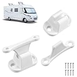 Türfeststeller für Wohnwagen, 2 Set Türhalter Wohnmobil, Türschnapper Campervan Weiß mit Schrauben für Tür Camper, Serviceklappe Wohnmobil, Boote