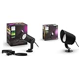 Philips Hue White & Color Ambiance Lily Gartenstrahler 1er schwarz 350lm Basis-Set & White & Color Ambiance Lily XL Gartenstrahler schwarz 950lm Basis-Set, dimmbar, bis zu 16 Millionen Farben