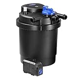 Gardebruk® Teichdruckfilter 16L 6000 Liter 11 Watt UVC Lampe Komplettset Gartenteich Teichfilter Druckteichfilter Druckfilter