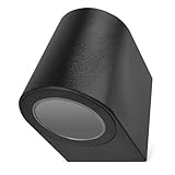 EMOS - Außen-Wandleuchte OCULUS für Haus und Garten mit 1x GU10-Fassung - wasserdichte Gartenbeleuchtung für 1x Reflektor-Birne max. 35 W - Leuchtkörper mit Kunststoff-Gehäuse zur Wandmontage