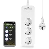 Offgridtec Smart WiFi Steckdosenleiste mit 3 Steckdosen, App-gesteuert über Smart Life/Tuya, Echtzeit-Energieüberwachung, Timer & Szenen, Alexa/Google Home kompatibel, 16A/3520W, 1,8 m Kabel, 1 Stück
