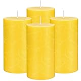 Citronella Kerze Outdoor Groß，4PC Stumpenkerzen-5cm x 10cm, Zitronengras Kerzen,Garten-Kerzen für Garten,Terrasse,Terrasse,Hochzeiten, Feiern，Brenndauer 120 Std,Frisch Duftend, Rauchfrei, Tropffrei