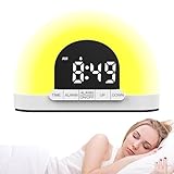 Yianyal Smart Sleep Wake-up-Licht,Laute Wecker mit natürlichem Licht für Kinder - Tragbarer 2-in-1-Wecker mit natürlichem Licht, Kinderwecker für Nachttisch, Reisen, Tisch, Schlafzimmer