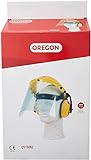 Oregon Q515062 Polycarbonat Visier Gesichts und Gehörschutz Kombination für Trimmer und Freischneider, Gelb