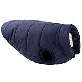 HotYou Hundemantel mit Fleece gefütterte Hundejacke, extraweiche, Winddichte, Cozy Warm Hundeweste für Winter,Marine,XL: Chest (66CM)