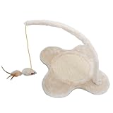 HOMSFOU Blumenförmiger Sisal Kratzbaum mit Hängender Maus Katzenspielzeug für Kätzchen Kleiner Katzenbaum aus Strapazierbarem Sisal Aktivitätsfördernd und Gesundheitsunterstützend