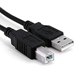 USB Druckerkabel 【1,5M】 mit Knickschutz, USB 2.0 Typ-A Stecker auf Typ-B Stecker für HP, Canon, Epson, Samsung, Pixma, Dell, Lexmark, Xerox, Brother