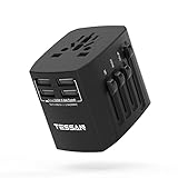 Reiseadapter Weltweit, TESSAN Reisestecker Adapter mit 4 USB, Universal Steckdosenadapter Internationaler für Deutschland UK England USA Thailand Malediven Japan Mexiko Travel Adapter Weltstecker