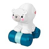 Fisher-Price Babyspielzeug Eisbär zum Hinterherkrabbeln, Aktivitätsfahrzeug zum Thema Tier mit sensorischen Details für Kleinkinder ab 9 Monaten, JDL63
