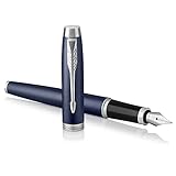 Parker IM Füller , Matte Blue , Füllfederhalter mit mittlerer Feder und blauer Tinte , Geschenkbox