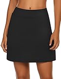 MAXMODA Lightweight Skort for Women Golf Skirt with Underneath Shorts Tennis Workout Hiking Sport Black，M