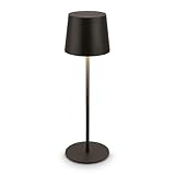 BRILONER - LED Tischlampe kabellos IP44 mit Touch, dimmbar, Akku & Lichtquelle tauschbar, Nachttischlampe, Leselampe, LED Lampe, Campinglampe, Tischleuchte, Akkulampe, Outdoor, 11x34,5 cm, Schwarz
