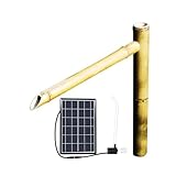 Solar Wasserbrunnen Kit mit Bambus Design - Autonome Outdoor Springbrunnen mit Solarpumpe für Garten Dekoration