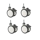 YPAPBHT Rollen 3-Zoll-Schraubeninstallation M8/M10/M12 Optionales geräuschloses TPR-Universalrad Doppelbremsrad(M12,Brake Wheel)