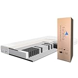 TULENA NOX Taschenfederkern Matratze 90x200 Federkernmatratze H1 + H2 Comfort 20cm hoch Probeschlafen Rollmatratze Wendematratze