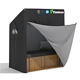 Timisea Strandkorb Schutzhülle Winterfest, 420 Oxford Gewebe Strandkorbhülle 120*90*155/140cm Abdeckhaube für Strandkörbe Abdeckung für Gartenmöbel Strandkorb Schutzhülle