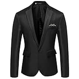 Saohuo Sakko Herren Sportlich Modern Sakko Anzug Slim Fit Männer Blazer Anzugjacke Herbstjacke Übergangsjacke für Weihnachts Hochzeit Party Business