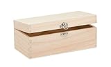 Glorex 6 1682 002 - Holzbox aus Kiefernholz, rechteckig, mit Verschluss, ca. 23 x 11 x 9 cm groß, FSC Mix, zum Bemalen, Bekleben oder Verzieren mit dem Brandmalkolben