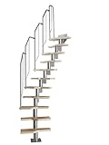 DOLLE Raumspartreppe Buche Multiplex Höhe 222-276 cm den individuellen Raumverhältnissen anpassbar