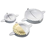 Westmark Ravioli Former -3-teiliges Set inkl. Rezeptheft - idealer Maultaschen Former - spülmaschinenfest - Ø 9,5/12/15,5 cm (weiß)