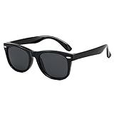 DRERIO Kindersonnenbrille Kinder Polarisierte Sonnenbrille Kleinkind Schwarz Navigator Sonnenbrille UV-Schutz für Kinder Polarisierte Brillen Alter 3-8 (Schwarz)