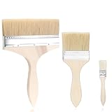 Lasurpinsel, 200mm, 90mm, 22mm, insgesamt DREI Bürsten, Flächenstreicher, Pinsel Holzlasur, Pinsel Groß, Für Holz, Wände Und Möbel