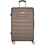 NOWI Reisekoffer Bergamo – XL Koffer 96L mit Hartschale, Zahlenschloss & 4 Rollen – Leichter Koffer Groß für 20 kg Gepäck, 360° drehbar, robust & ideal als Koffer für Flugzeug (Bronze, XL)