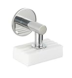 WENKO Turbo-Loc Magnet-Seifenhalter Glänzend, hochwertige Seifenablage für die Wand, Befestigen ohne Bohren mit Klebepad, sicherer Halt, umweltfreundlich & sparsam, Edelstahl rostfrei, 4,5 x 4 x 7 cm