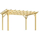 Outsunny Pergola Garten im Freien 3 x 4 m versenkbare...