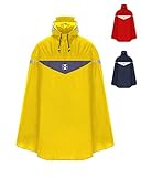 HOCK Premium Fahrrad Regenponcho 'Super Praktiko' mit Lüftung und seitlicher Armöffnung - 100% wasserdichter Fahrradponcho für Herren & Damen (Gelb, L)